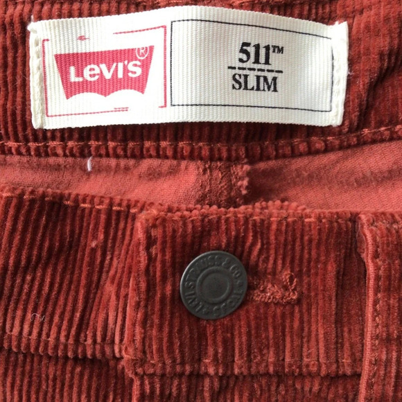 Levi’s 511 Slim Burnt Orange Corduroy Pants - Size 16 - Picture 8 of 11